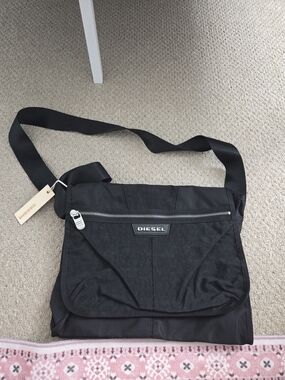 Vintage DIESEL Black Crossbody Messenger Bag